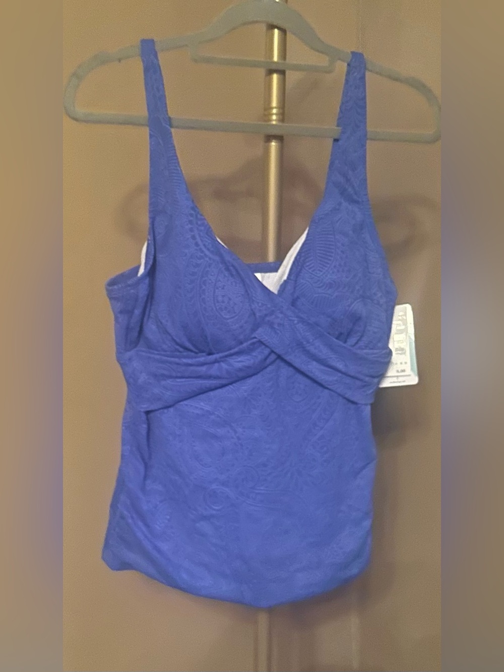 Swim Solutions Blue Paisley Tankini Top